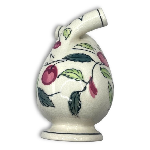 Vintage Fred Roberts Co. Porcelain twist oil/vinegar decanter w/ Cherry design - Picture 9 of 11